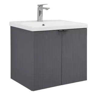 Тумба-умывальник Comforty Лима-60П антрацит с раковиной Como 60